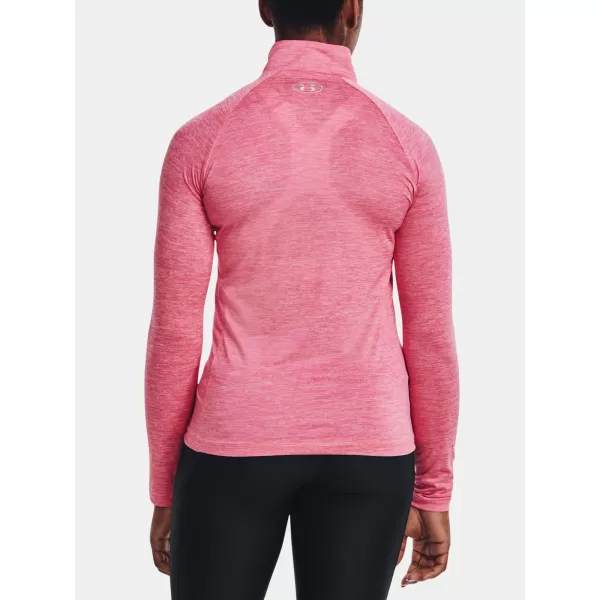  Dámské tričko UNDER ARMOUR TECH 1/2 ZIP - TWIST 1320128-676 Růžová 