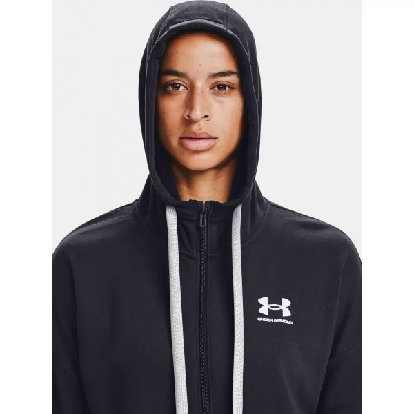  Dámská mikina UNDER ARMOUR RIVAL FLEECE FZ HOODIE 1356400-001 Černá 