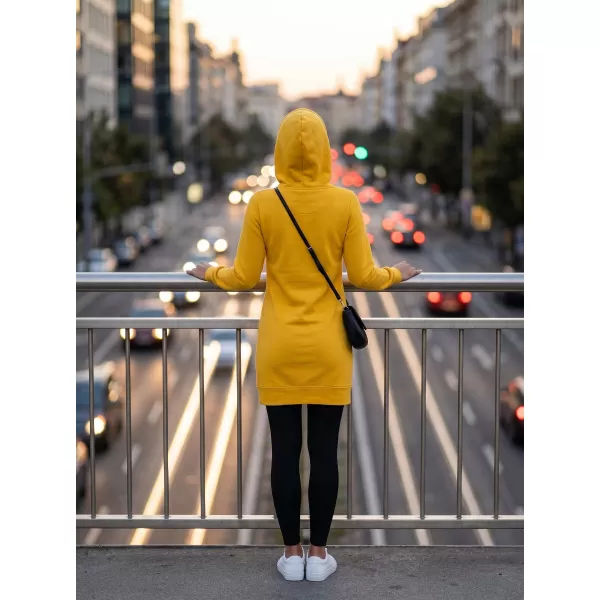  Dámská prodloužená mikina MALFINI SNAP  419 ŽLUTÁ 