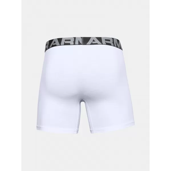  Pánské boxerky UNDER ARMOUR CHARGED COTTON 6IN 3 PACK 1363617-100 Bílá 