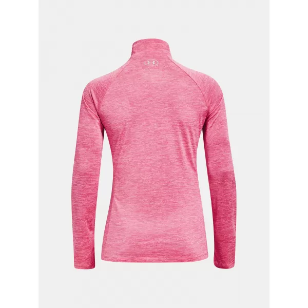  Dámské tričko UNDER ARMOUR TECH 1/2 ZIP - TWIST 1320128-676 Růžová 