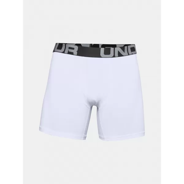  Pánské boxerky UNDER ARMOUR CHARGED COTTON 6IN 3 PACK 1363617-100 Bílá 
