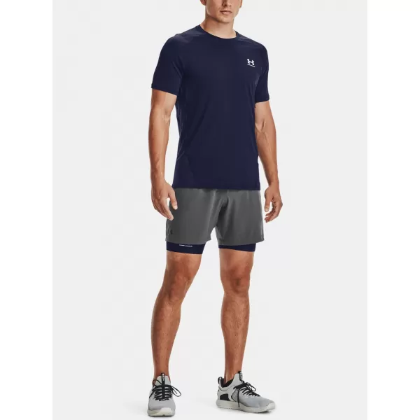 Pánské tričko UNDER ARMOUR HG ARMOUR FITTED SS 1361683-410 Modrá 