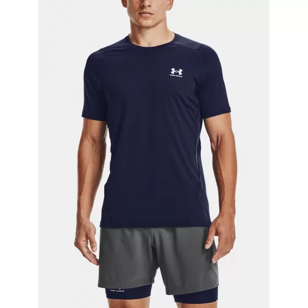  Pánské tričko UNDER ARMOUR HG ARMOUR FITTED SS 1361683-410 Modrá 