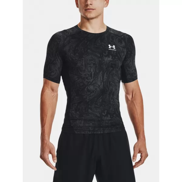  Pánské tričko UNDER ARMOUR UA HG ARMOUR COMP PRINT SS 1370324-001 Černá 
