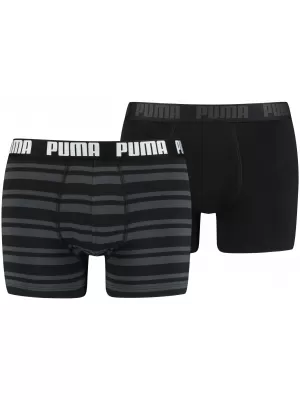 Pánské boxerky PUMA HERITAGE STRIPE BOXER 2P 90783805 BLACK