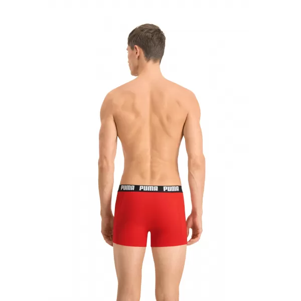  Pánské boxerky PUMA BASIC BOXER 2P 90682309 RED/BLACK 