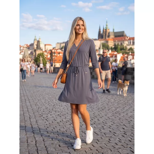  Dámské šaty ALTISPORT ANIKA TMAVĚ ŠEDÁ 