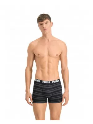 Pánské boxerky PUMA HERITAGE STRIPE BOXER 2P 90783805 BLACK