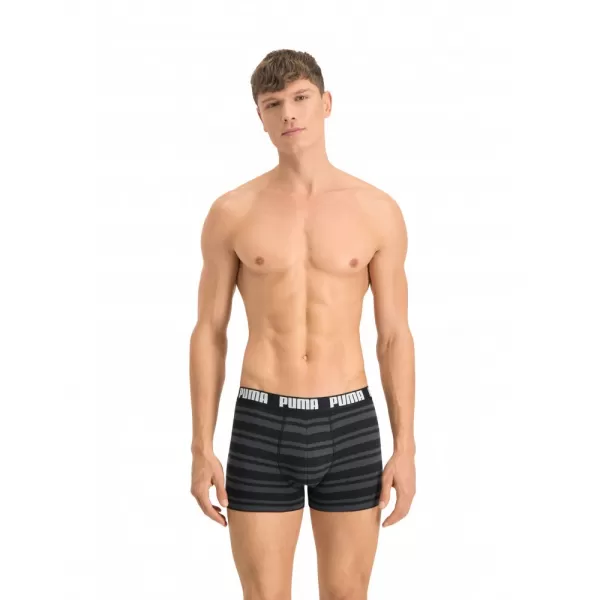  Pánské boxerky PUMA HERITAGE STRIPE BOXER 2P 90783805 BLACK 