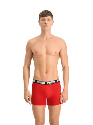 Pánské boxerky PUMA BASIC BOXER 2P 90682309 RED/BLACK