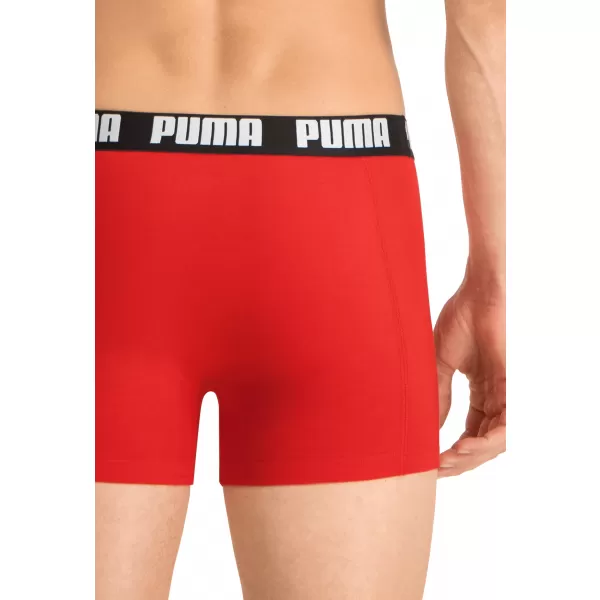  Pánské boxerky PUMA BASIC BOXER 2P 90682309 RED/BLACK 