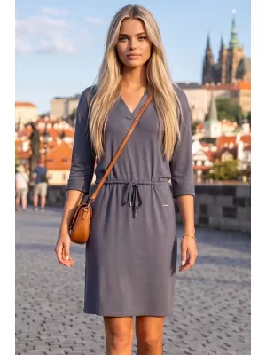 Dámské šaty ALTISPORT ANIKA TMAVĚ ŠEDÁ