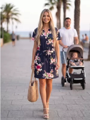 Dámské šaty KIXMI POLLY TMAVĚ MODRÁ