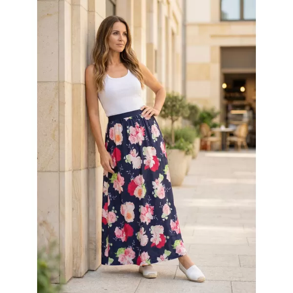  Dámská sukně KIXMI PEONY TMAVĚ MODRÁ 