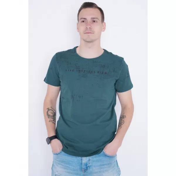  Pánské triko KIXMI PEPPE TMAVĚ ZELENÁ 