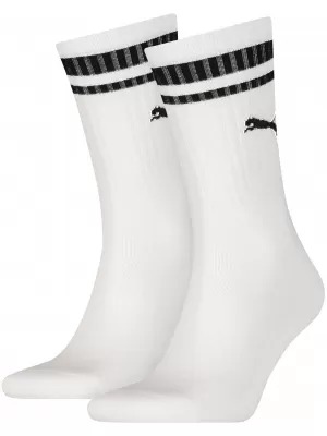 Ponožky PUMA CREW HERITAGE STRIPE 2P UNISEX 90794402 WHITE