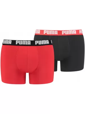 Pánské boxerky PUMA BASIC BOXER 2P 90682309 RED/BLACK