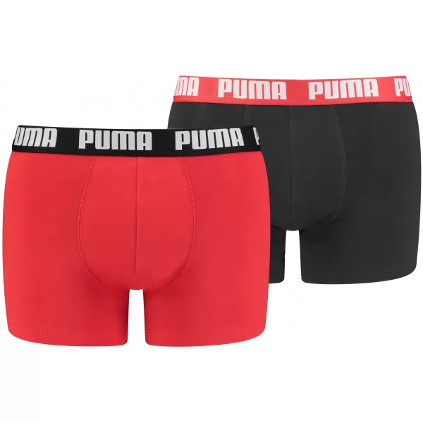  Pánské boxerky PUMA BASIC BOXER 2P 90682309 RED/BLACK 
