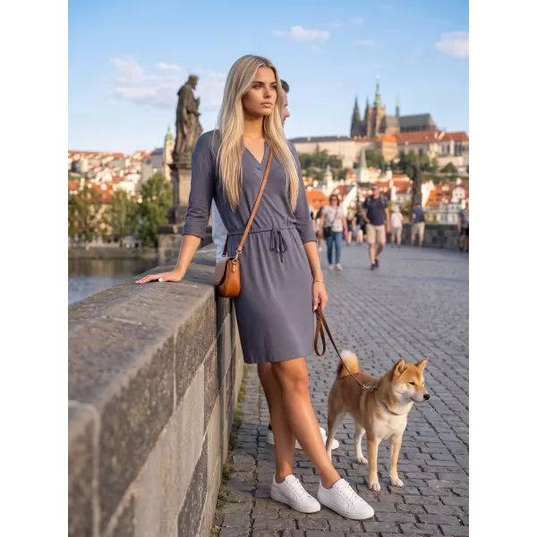  Dámské šaty ALTISPORT ANIKA TMAVĚ ŠEDÁ 