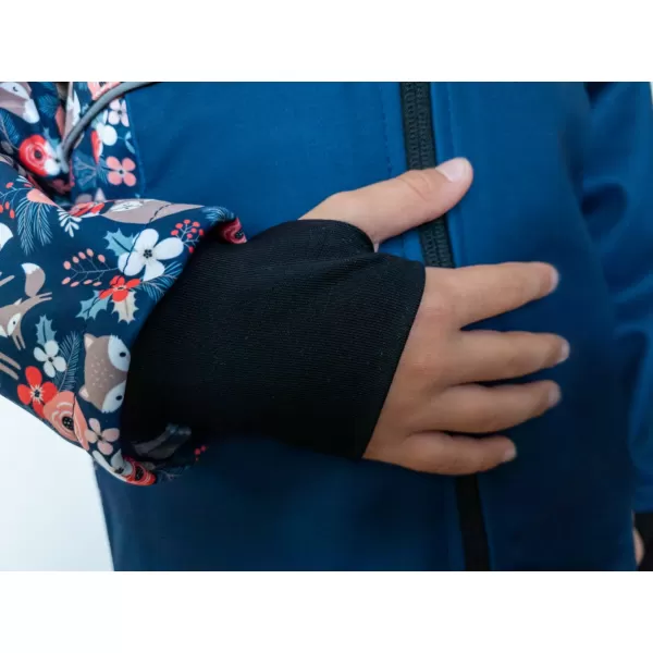  Dětská softshellová bunda zateplená WAMU LIŠKY TMAVĚ MODRÁ 