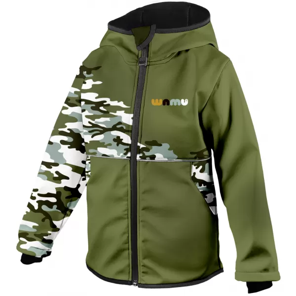 Dětská softshellová bunda zateplená WAMU MASKÁČ KHAKI 