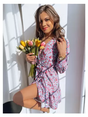 Dámské šaty DSTREET FLOWER VIBES MODRÁ
