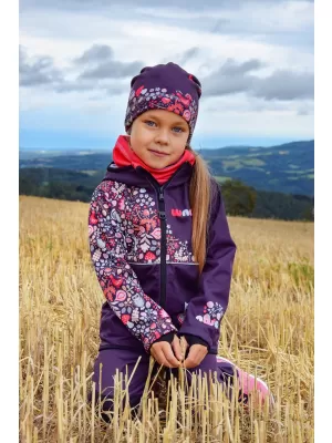 Dětská softshellová bunda WAMU SOVA FIALOVÁ