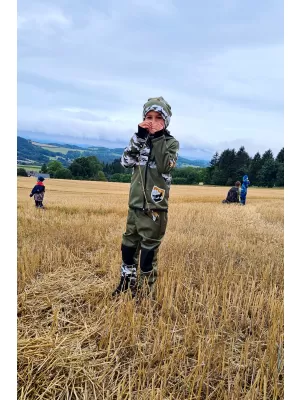 Dětské softshellové kalhoty zateplené WAMU MASKÁČ KHAKI