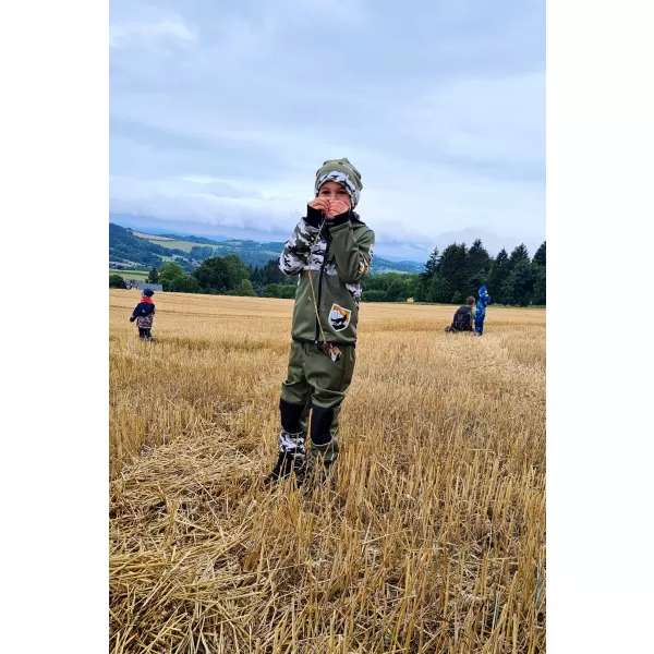  Dětské softshellové kalhoty zateplené WAMU MASKÁČ KHAKI 