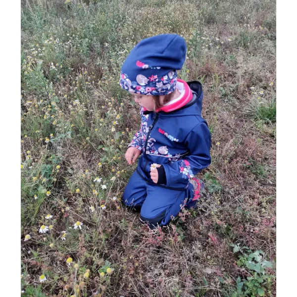  Dětská softshellová bunda zateplená WAMU LIŠKY TMAVĚ MODRÁ 