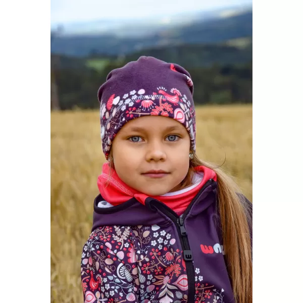  Dětská fleecová čepice WAMU SOVA FIALOVÁ 