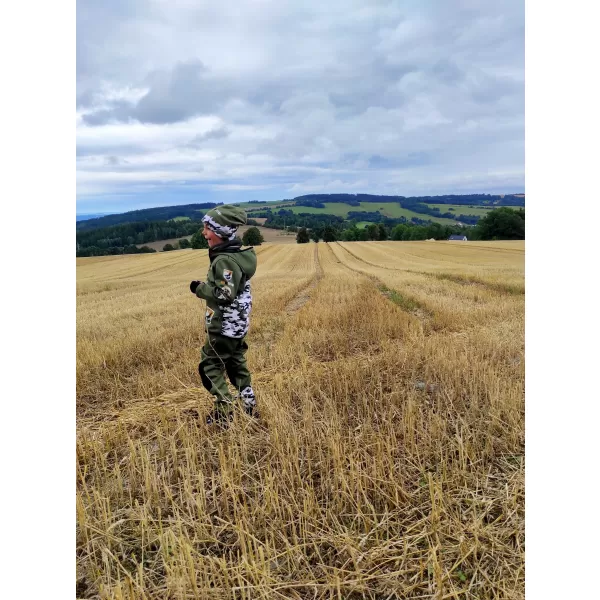  Dětské softshellové kalhoty zateplené WAMU MASKÁČ KHAKI 