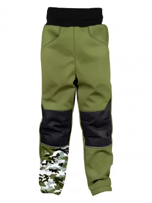 Dětské softshellové kalhoty WAMU MASKÁČ KHAKI