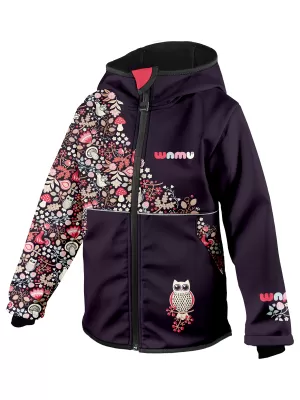 Dětská softshellová bunda WAMU SOVA FIALOVÁ