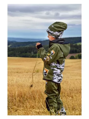 Dětské softshellové kalhoty WAMU MASKÁČ KHAKI