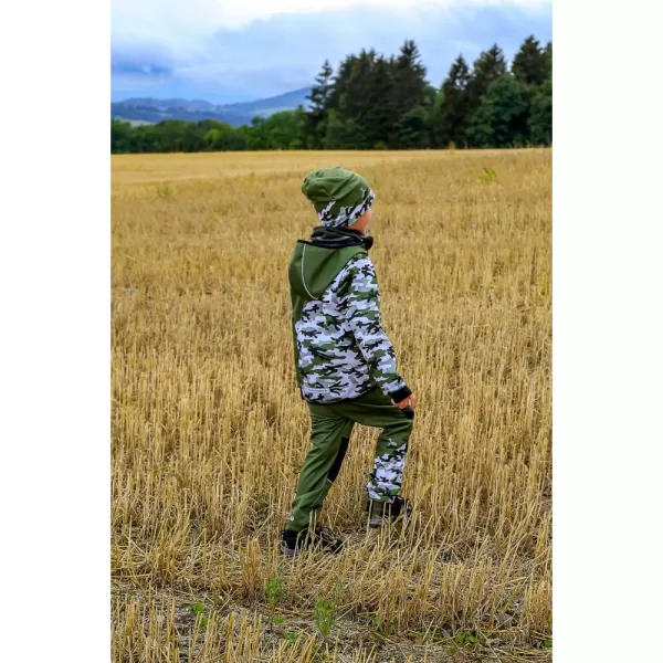  Dětská softshellová bunda zateplená WAMU MASKÁČ KHAKI 