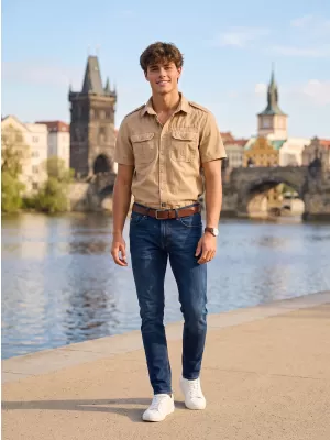 Pánská košile BRANDIT VINTAGE BD4024 PÍSKOVÁ