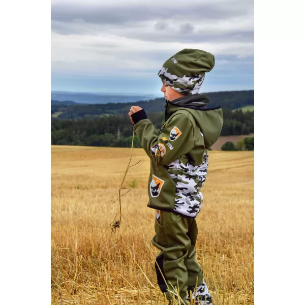  Dětské softshellové kalhoty zateplené WAMU MASKÁČ KHAKI 