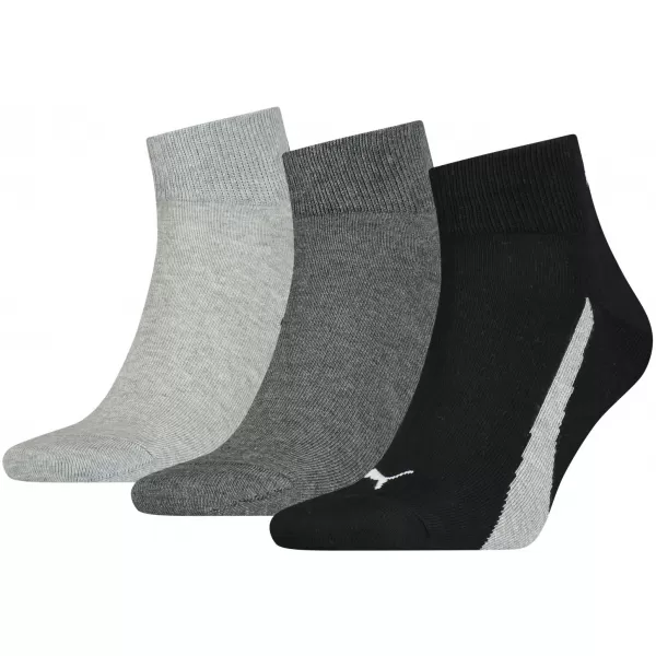  Ponožky PUMA UNISEX LIFESTYLE QUARTER 3P 90795201 BLACK/WHITE 
