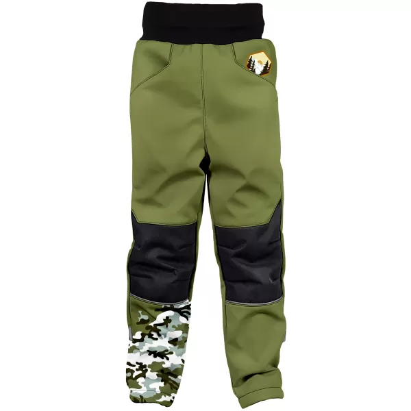  Dětské softshellové kalhoty zateplené WAMU MASKÁČ KHAKI 