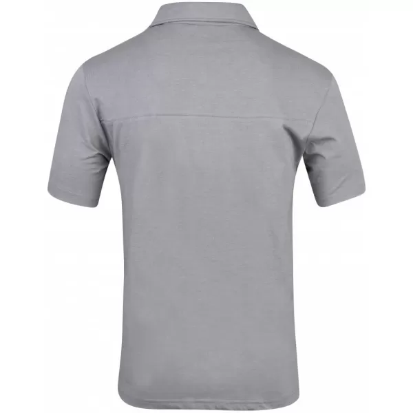  Pánské triko s límečkem HANNAH KAJAN STEEL GRAY MEL 