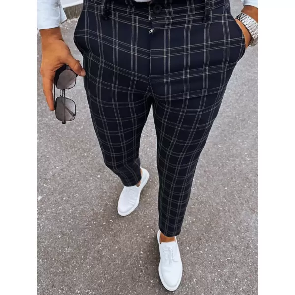  Pánské kostkované chino kalhoty DSTREET ČERNÁ 
