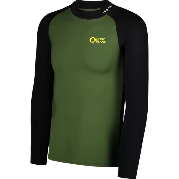  Pánské triko s UV ochranou NORDBLANC SURFER NBSMF7867 ZELENÁ/ČERNÁ 