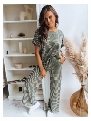 Dámské kalhoty DSTREET BOLD STRIPE ZELENÁ