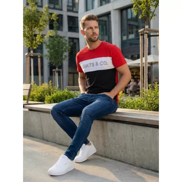  Pánské triko  SAM 73 SEAMUS MT 828 ČERVENÁ 