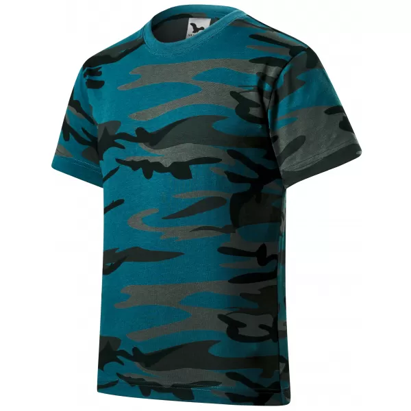  Dětské triko MALFINI CAMOUFLAGE 149 CAMOUFLAGE/PETROL 