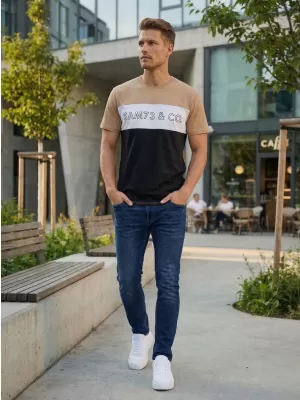 Pánské triko SAM 73 SEAMUS MT 828 ZLATÁ