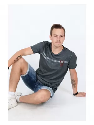 Pánské triko KIXMI RICKY TMAVĚ ŠEDÁ