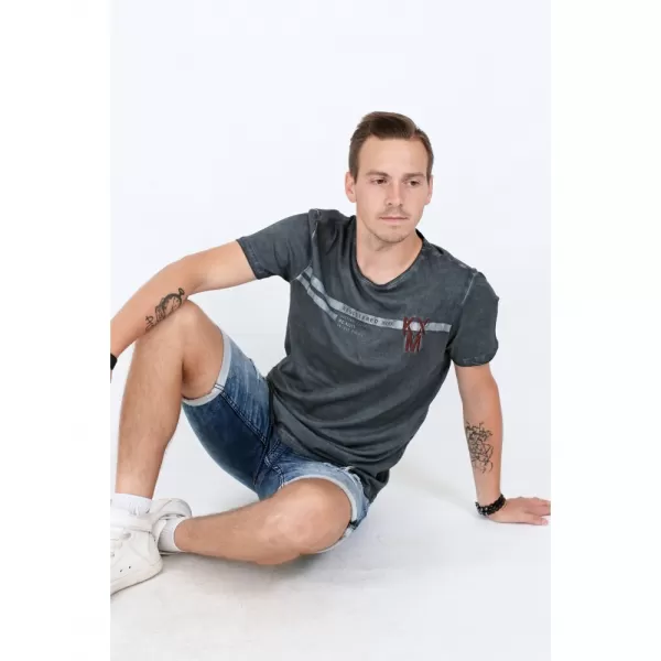  Pánské triko KIXMI RICKY TMAVĚ ŠEDÁ 